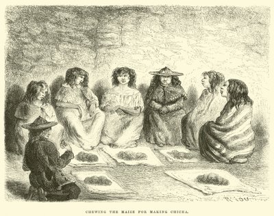 Chewing the Maize for Making Chicha by Edouard Riou